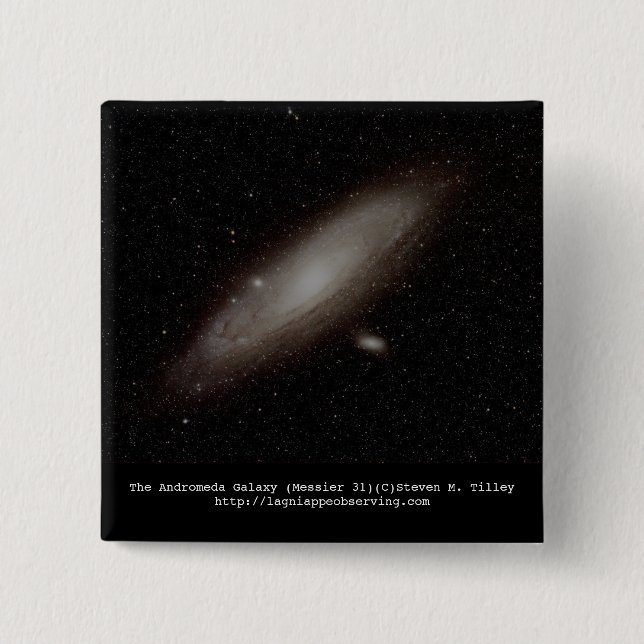 The Andromeda Galaxy (M31) 15 Cm Square Badge (Front)