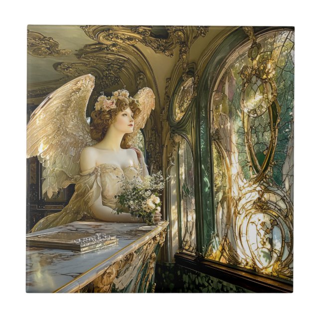 The Angel in the Stained Glass of Light Tile (Front)