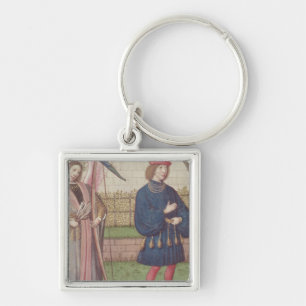 The Angel of Love appearing to a lover in garden Key Ring