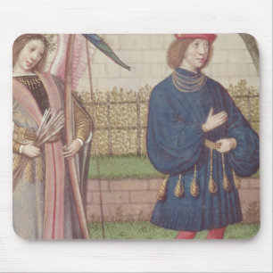 The Angel of Love appearing to a lover in garden Mouse Mat