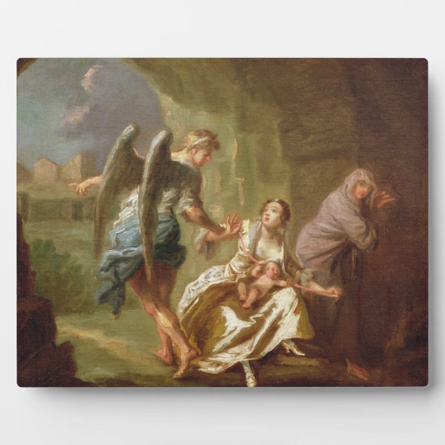 The Angel of Mercy, c.1746 (oil on canvas) Plaque (Front)