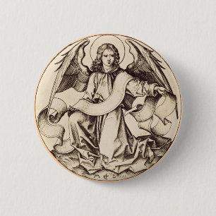 The Angel of Saint Matthew - Fine Art Symbol 6 Cm Round Badge