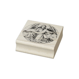 The Angel of Saint Matthew - Fine Art Symbol  Rubber Stamp