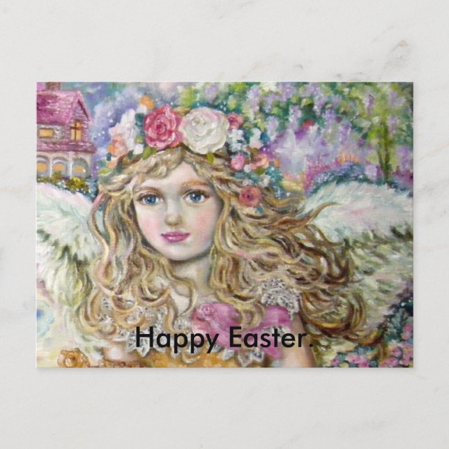 The angel of the pearl shellfish., Happy Easter. Holiday Postcard (Front)