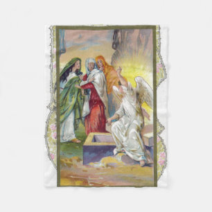 The Angel tells the women that Christ has risen Fleece Blanket