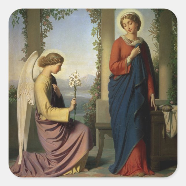 The Angelic Salutation, or The Annunciation, 1860 Square Sticker (Front)