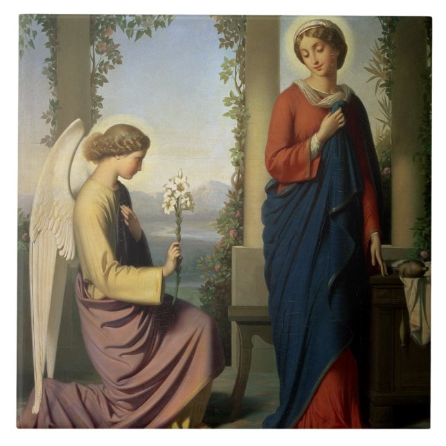The Angelic Salutation, or The Annunciation, 1860 Tile (Front)