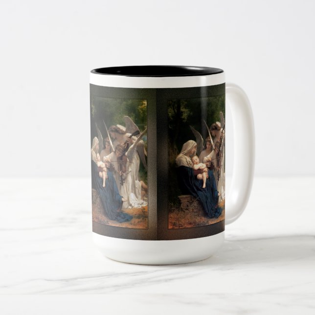 The Angels by William Adolphe Bouguereau Two-Tone Coffee Mug (Front Right)