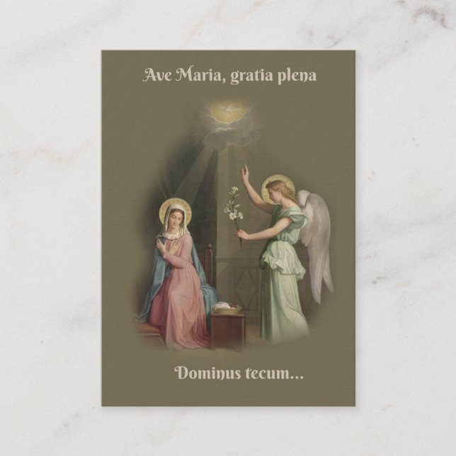 The Angelus Prayer Annunciation of Angel Holy Card (Front)