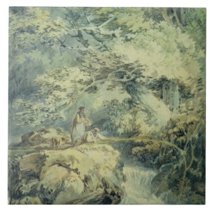 The Angler, 1794 (w/c over graphite on paper) Tile