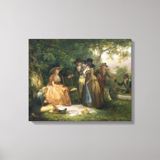 The Angler's Repast (oil on canvas) Canvas Print (Front)