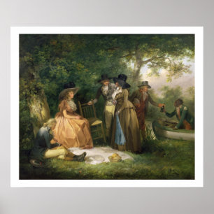 The Angler's Repast (oil on canvas) Poster