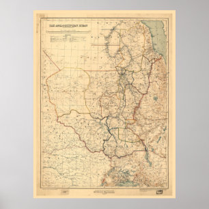 The Anglo-Egyptian Sudan Map (1914) Poster