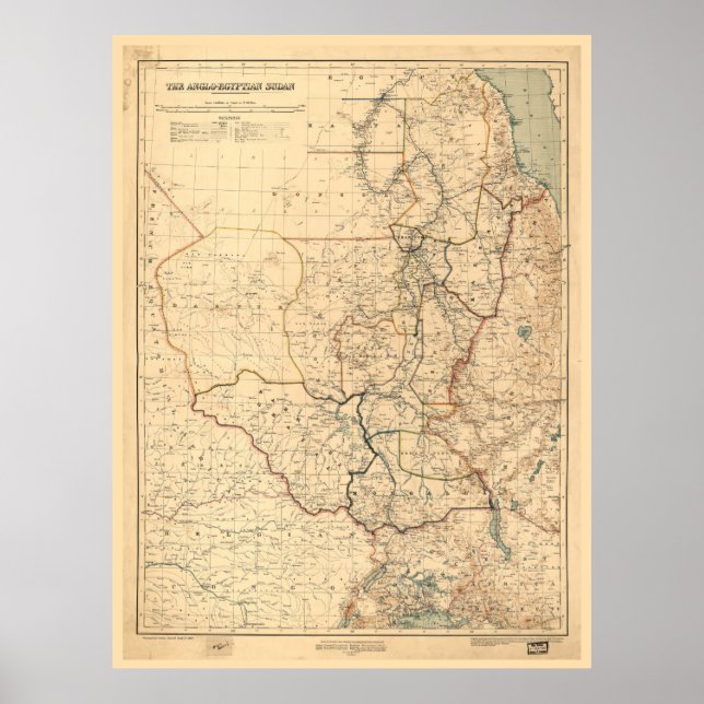 The Anglo-Egyptian Sudan Map (1914) Poster (Front)