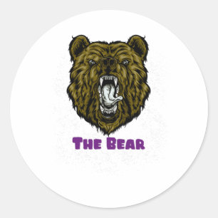 The Angry Brown Bear Classic Round Sticker