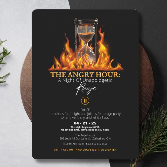 The Angry Hour Rage Party Invitation (The Angry Hour Rage Party Invitation for those who are desperate to let it all out.)
