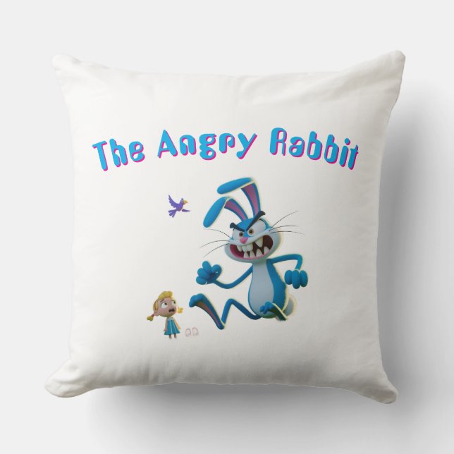 The angry rabbit  cushion (Front)