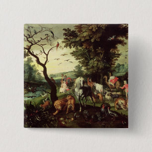 The Animals Entering Noah's Ark 15 Cm Square Badge