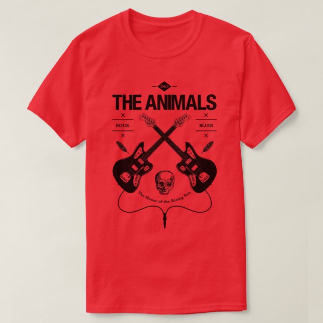 THE ANIMALS Guitar Vintage Logo T-Shirt (Design Front)