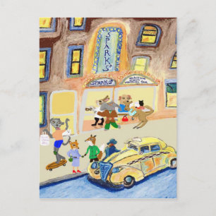 The Animals Night Out Postcard
