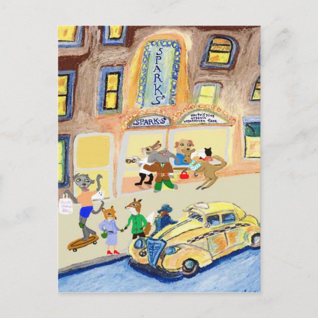 The Animals Night Out Postcard (Front)