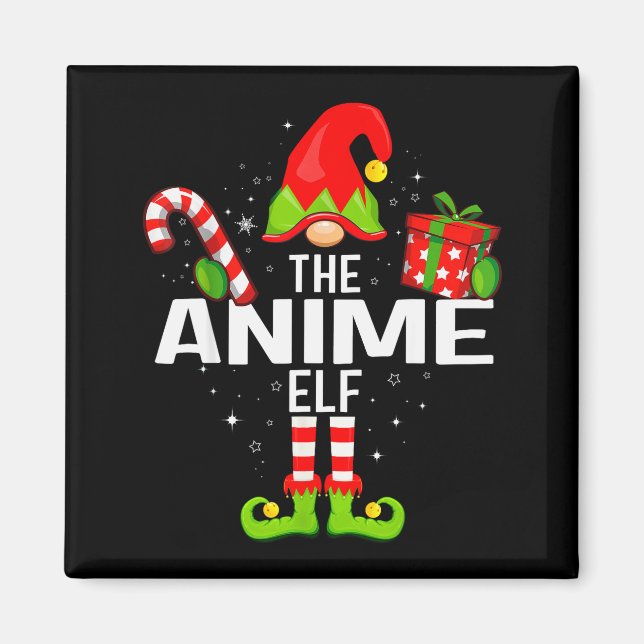 The Anime Elf Family Christmas Pajama Xmas  Magnet (Front)