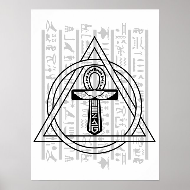 The Ankh - Egyptian Hieroglyphs Poster (Front)