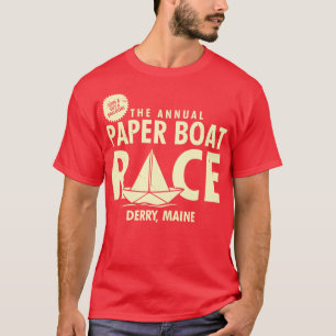 The Annual Paper Boat Race Funny 80s Horror Retro T-Shirt