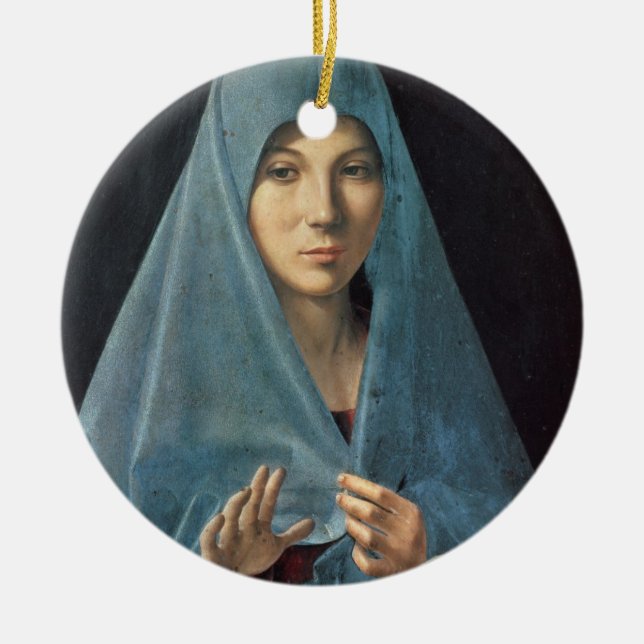 The Annunciation, 1474-75 (oil on panel) Ceramic Tree Decoration (Front)
