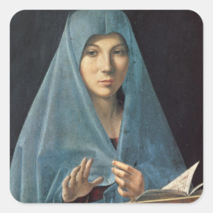 The Annunciation, 1474-75 (oil on panel) Square Sticker