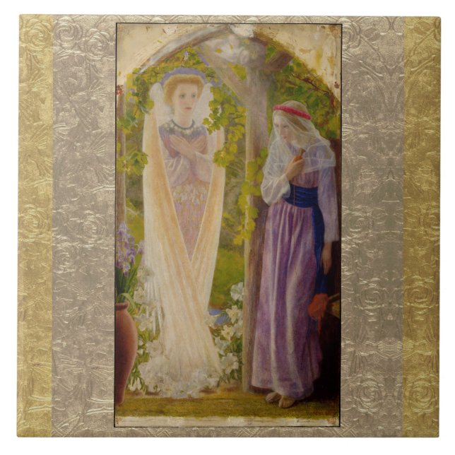 The Annunciation By Arthur Hughes Tile (Front)