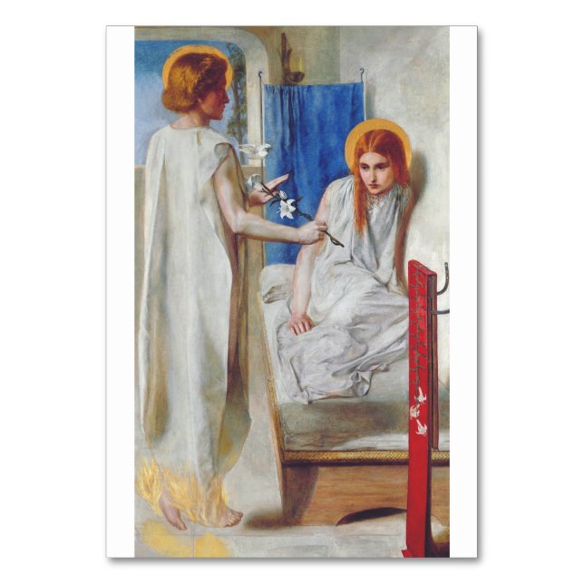 The Annunciation by Dante Gabriel Rossetti Table Number (Front)