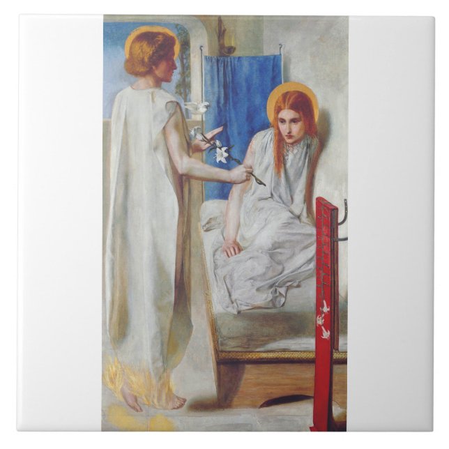 The Annunciation by Dante Gabriel Rossetti Tile (Front)