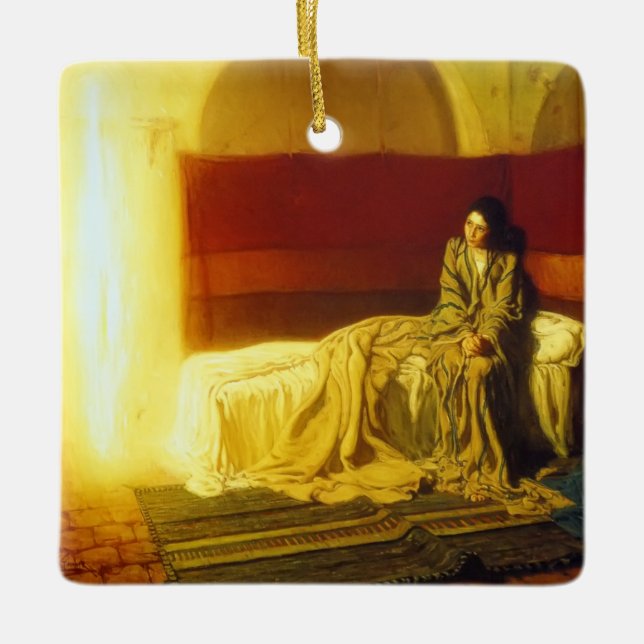 The Annunciation by Henry Ossawa Tanner, 1898 Ceramic Ornament (Front)