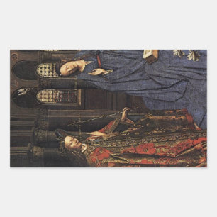 The Annunciation by Jan van Eyck Rectangular Sticker