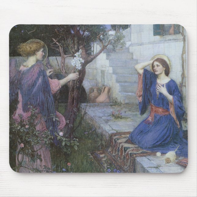 The Annunciation by John William Waterhouse Mouse Mat (Front)
