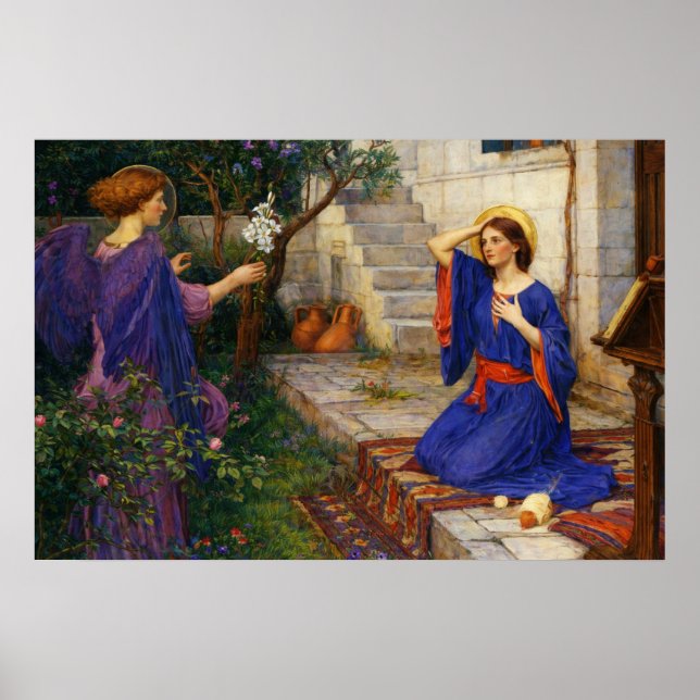 The Annunciation by John William Waterhouse Poster (Front)