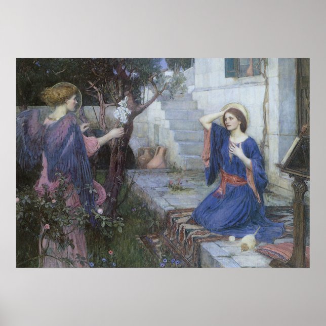 The Annunciation by John William Waterhouse Poster (Front)