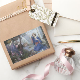 The Annunciation by John William Waterhouse Rectangular Sticker