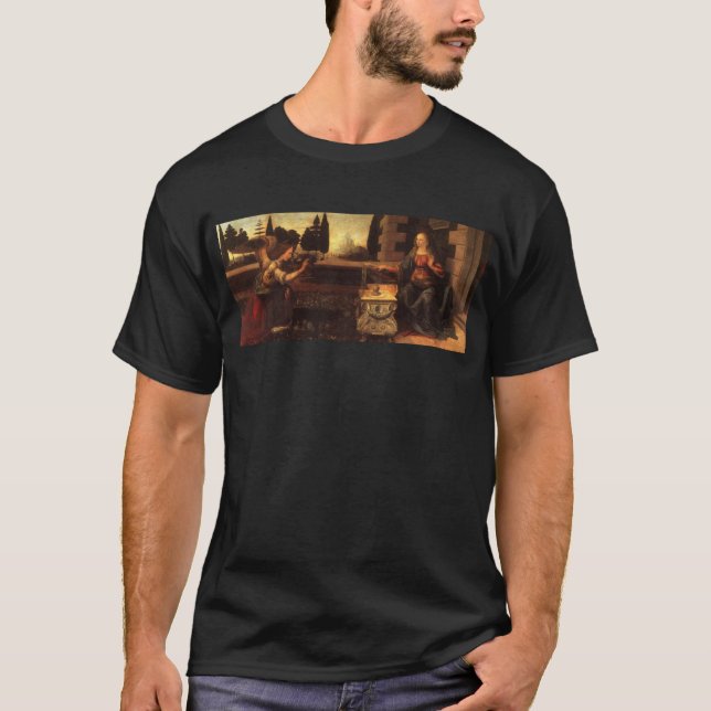 The Annunciation by Leonardo Da Vinci c. 1472-1475 T-Shirt (Front)