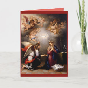  The Annunciation by Murillo (detail) Holiday Card