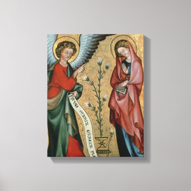 The Annunciation, c.1330 (oil on panel) Canvas Print (Front)