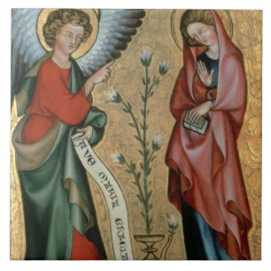 The Annunciation, c.1330 (oil on panel) Tile