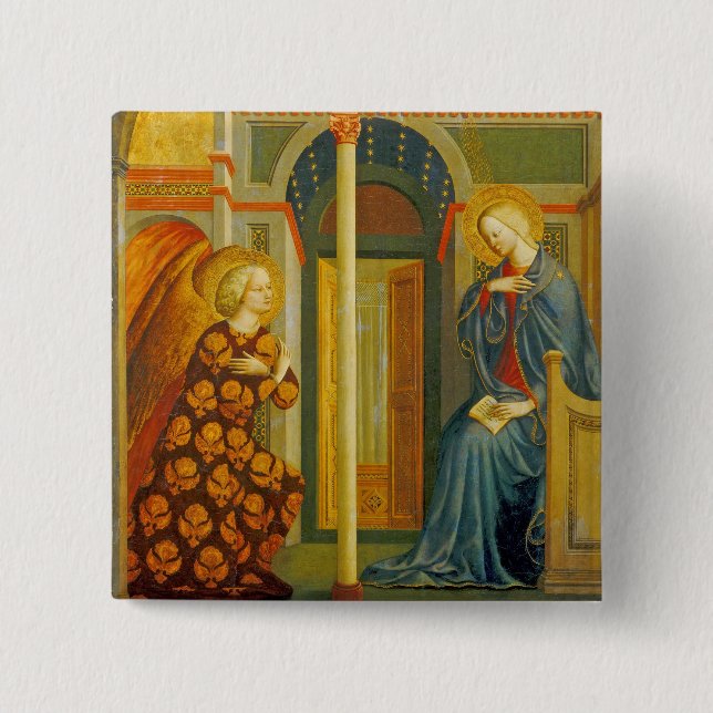 The Annunciation, c. 1423-24 15 Cm Square Badge (Front)