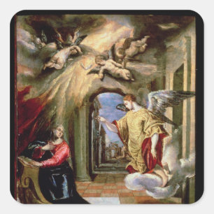 The Annunciation, c.1570-73 Square Sticker