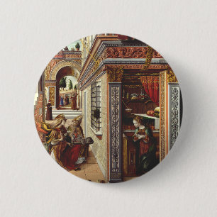 The Annunciation Carlo Crivelli Renaissance Art 6 Cm Round Badge