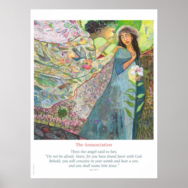 The Annunciation Catholic Poster, Luke 1:30-31 Poster (Front)