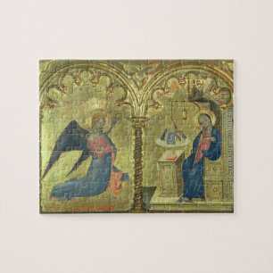 The Annunciation, detail from a polytych depicting Jigsaw Puzzle