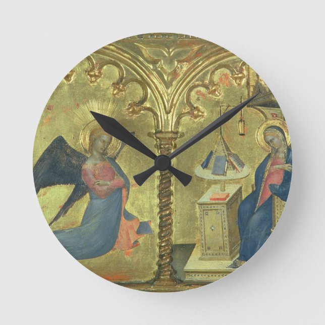 The Annunciation, detail from a polytych descripti Round Clock (Front)
