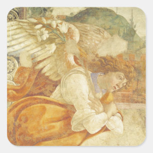 The Annunciation, detail of the Archangel Square Sticker